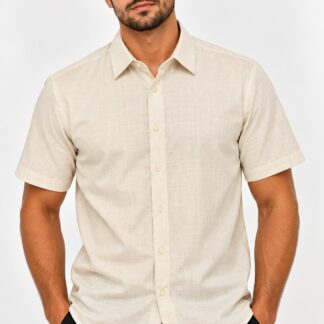 CAMISA SOCIAL MANGA CURTA LINHO ALLBOY
